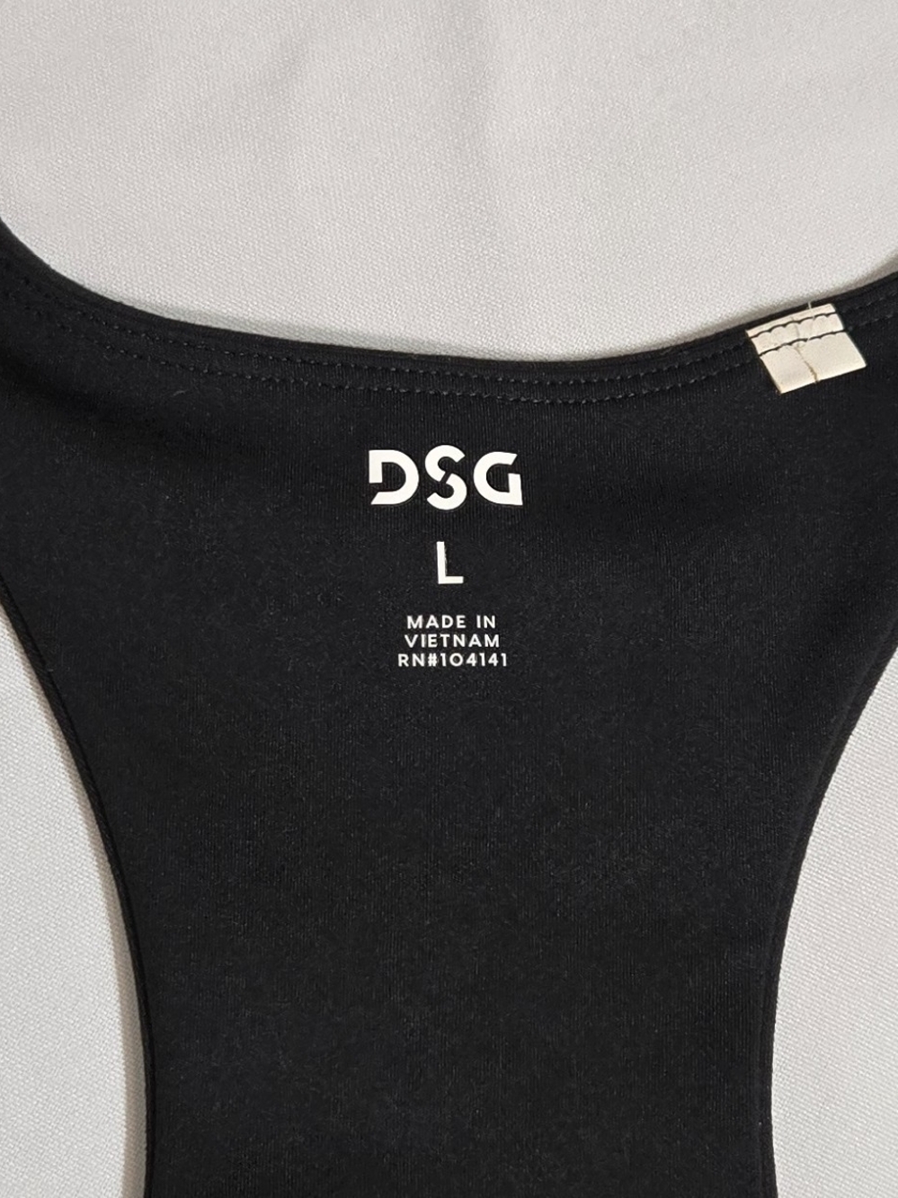 DSG Black Racerback Crop Tank Top Sz L - Picture 4 of 5